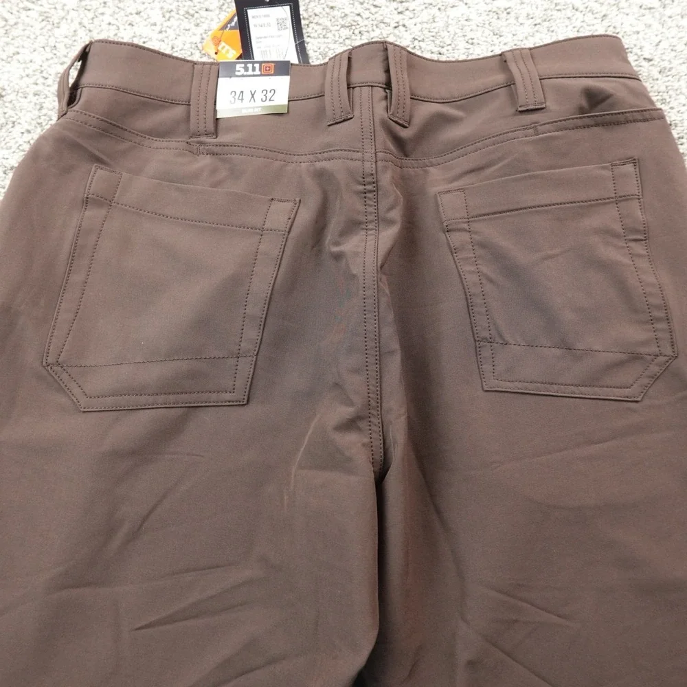 NEW 5.11 Tactical Pants Mens 34X32 Brown Defender Flex Slim Work Outdoor Stretch